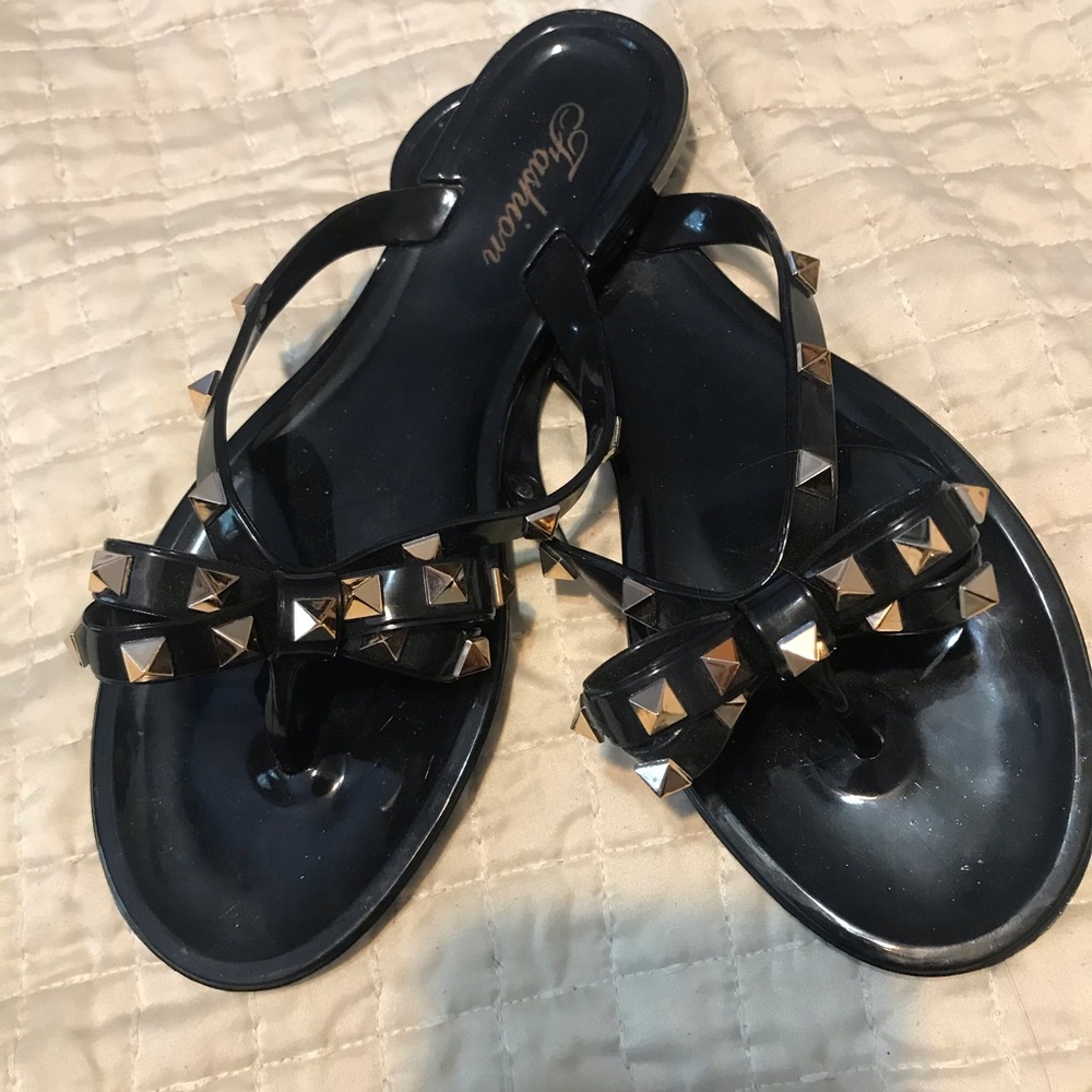 Plastic black sandals